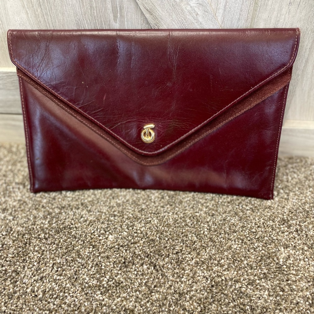 Vintage Teek-Orr Bone Leather Envelope Clutch